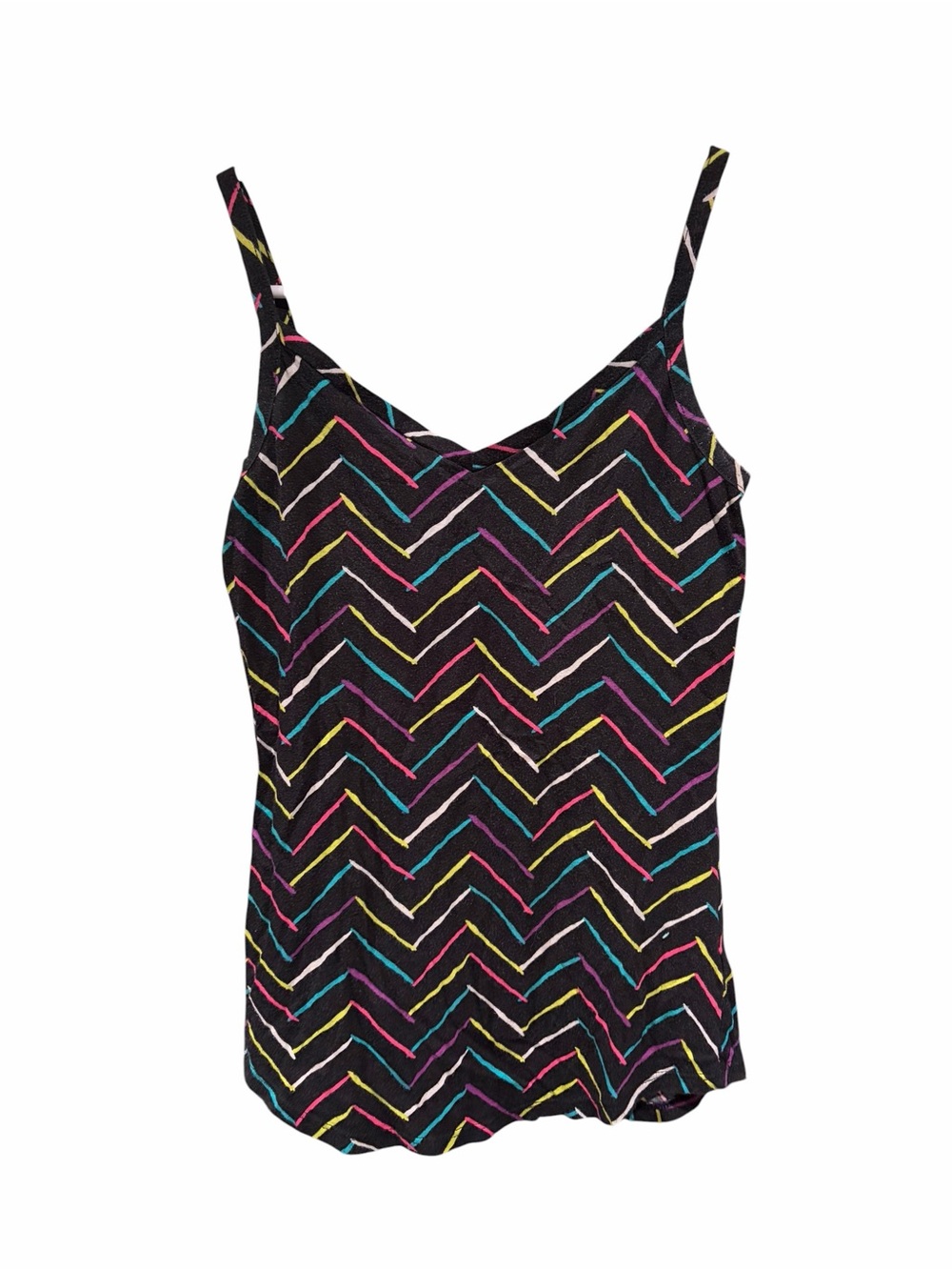 OP Chevron Print Cami Tank Top Juniors Size M Black Multicolor Sleeveless
